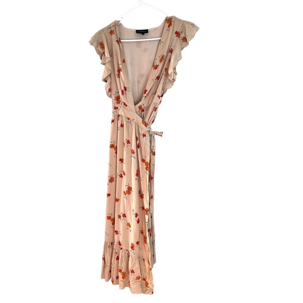 MAJORELLE Mistwood In Bloom Wrap Floral Midi Dress Small - Picture 2 of 8